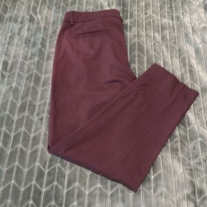 ASOS Pants Mens 32 Tapered Crop Smart Trousers Pleated Spring Easter Plum Wine